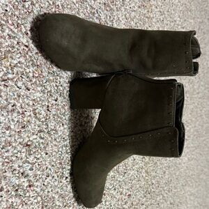 JustFab Dark Green Ankle Booties